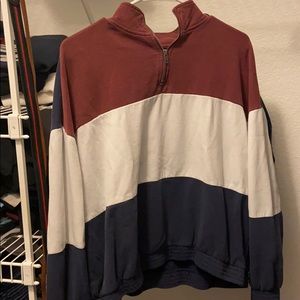 Multi-colored half zip sweater
